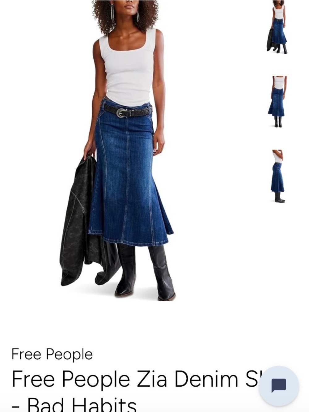 Free People Zia Denim Skirt - Bad Habits